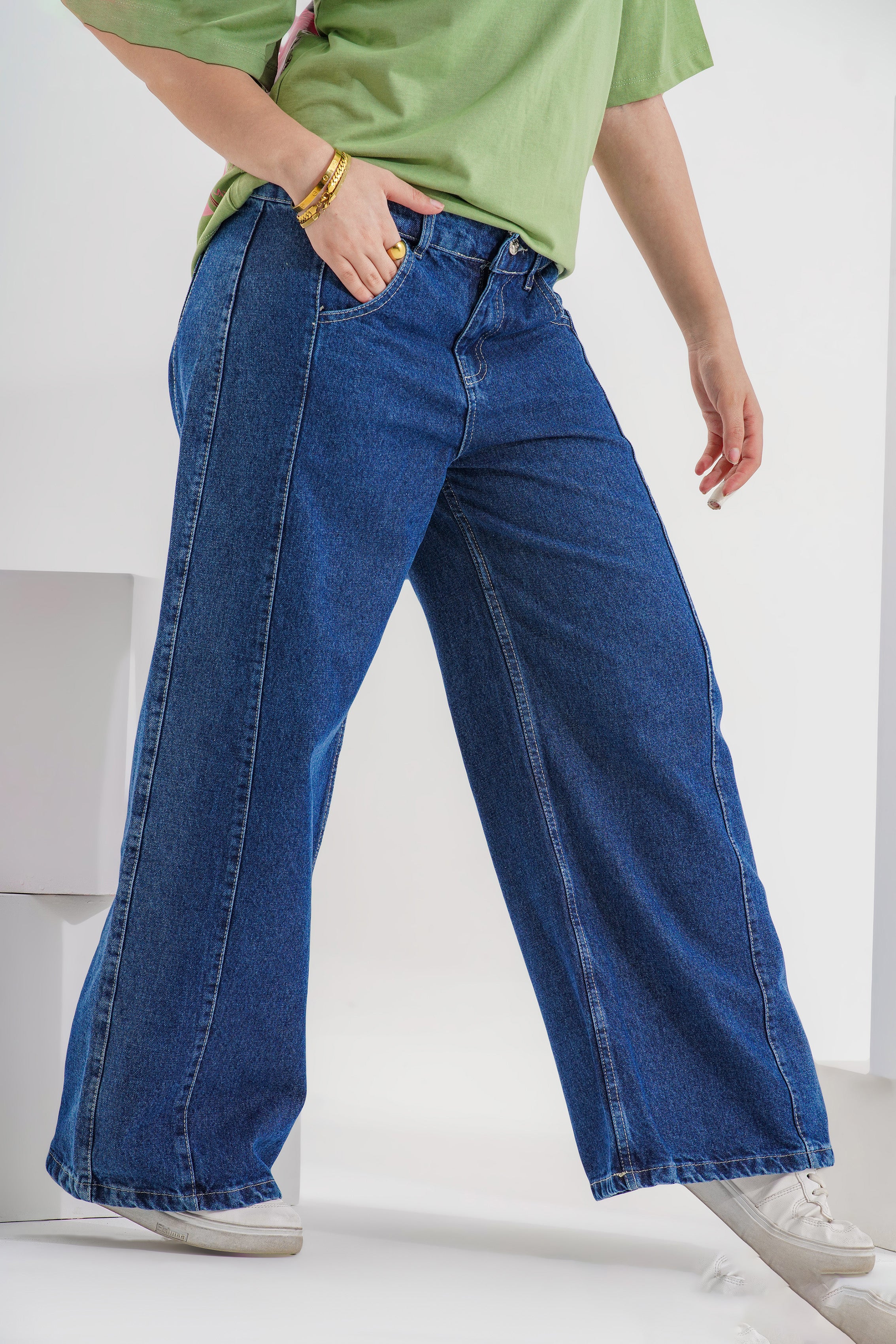 Wide Leg Denim Jeans