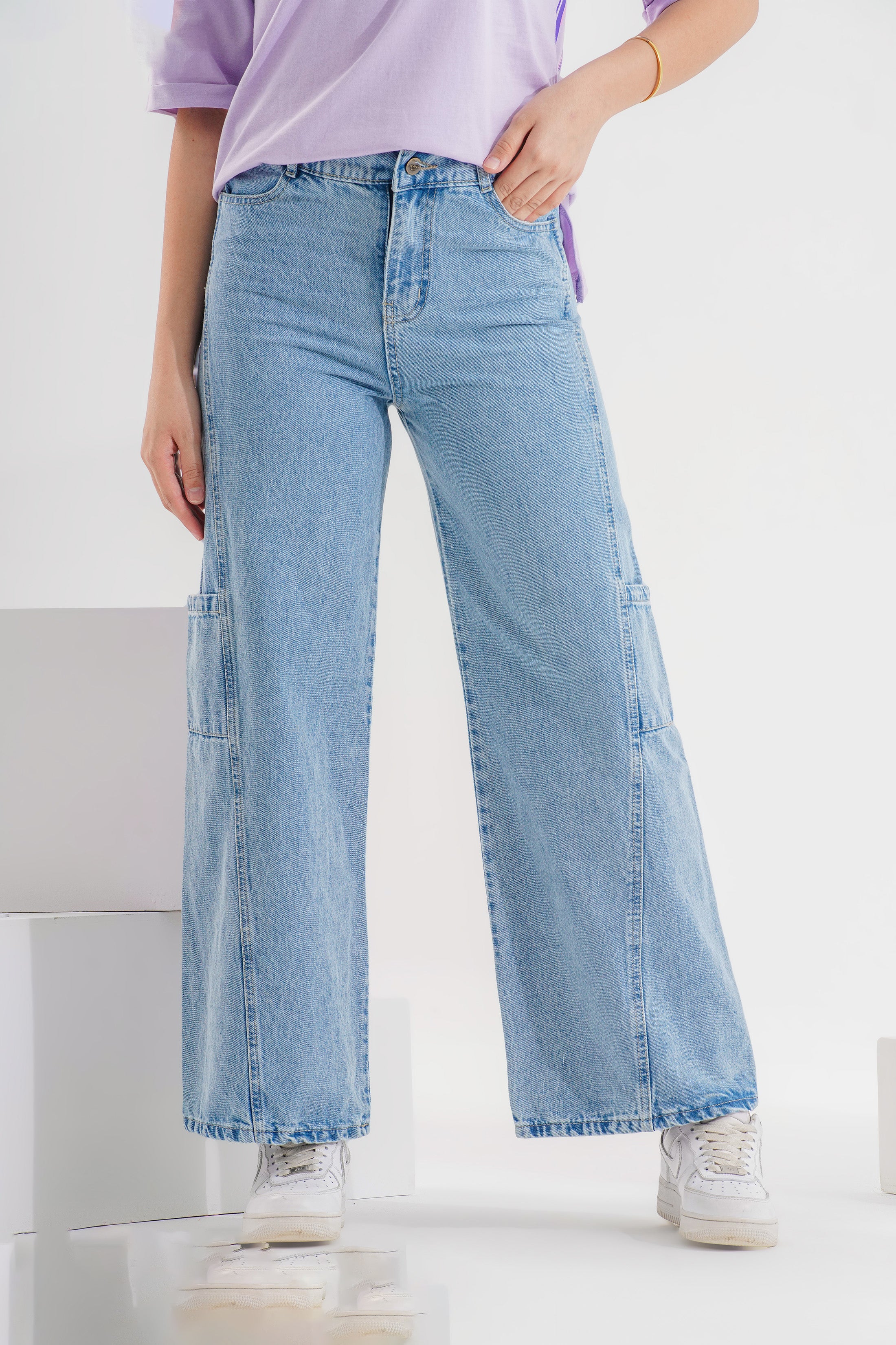 Wide Leg Denim Jeans