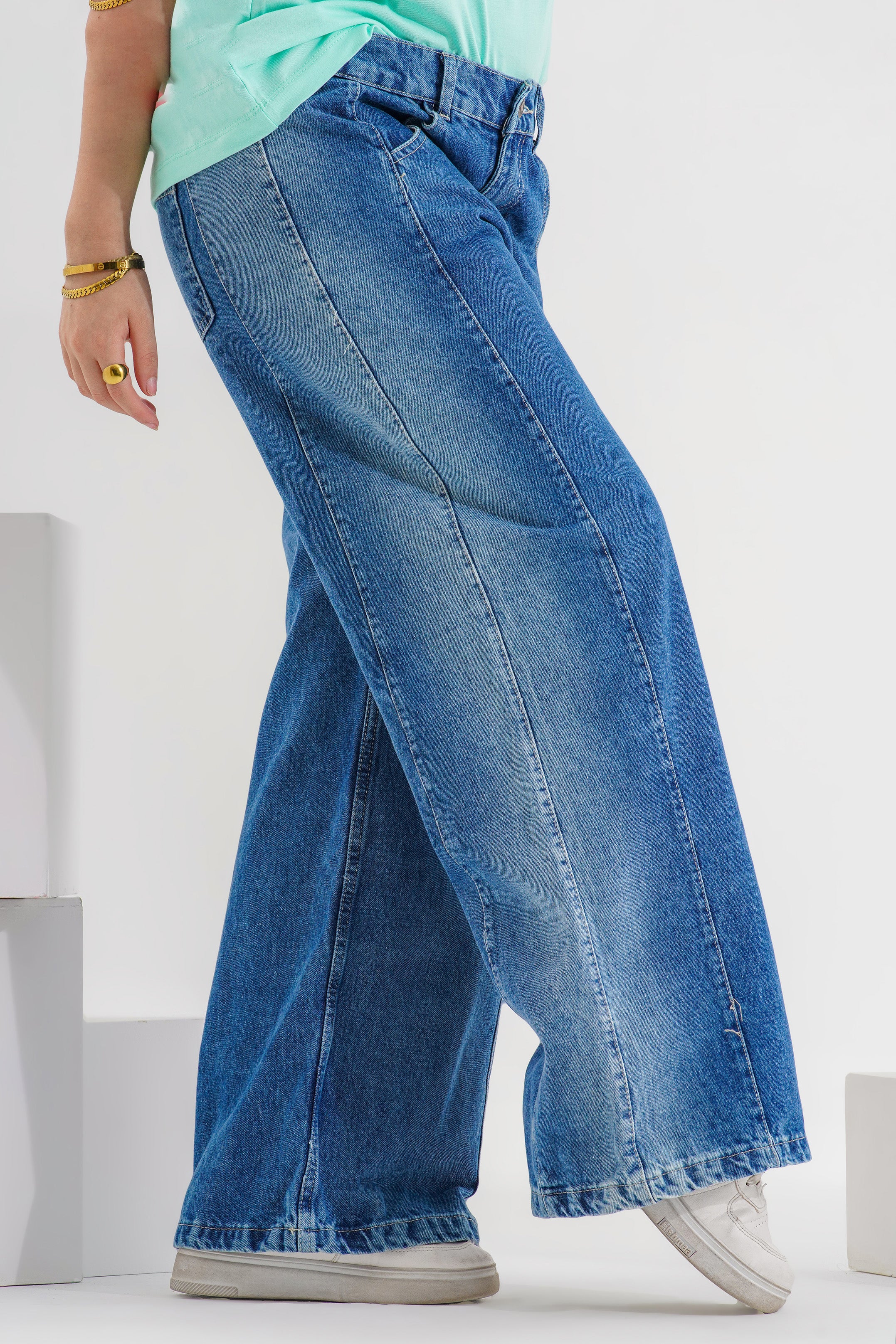 Wide Leg Denim Jeans