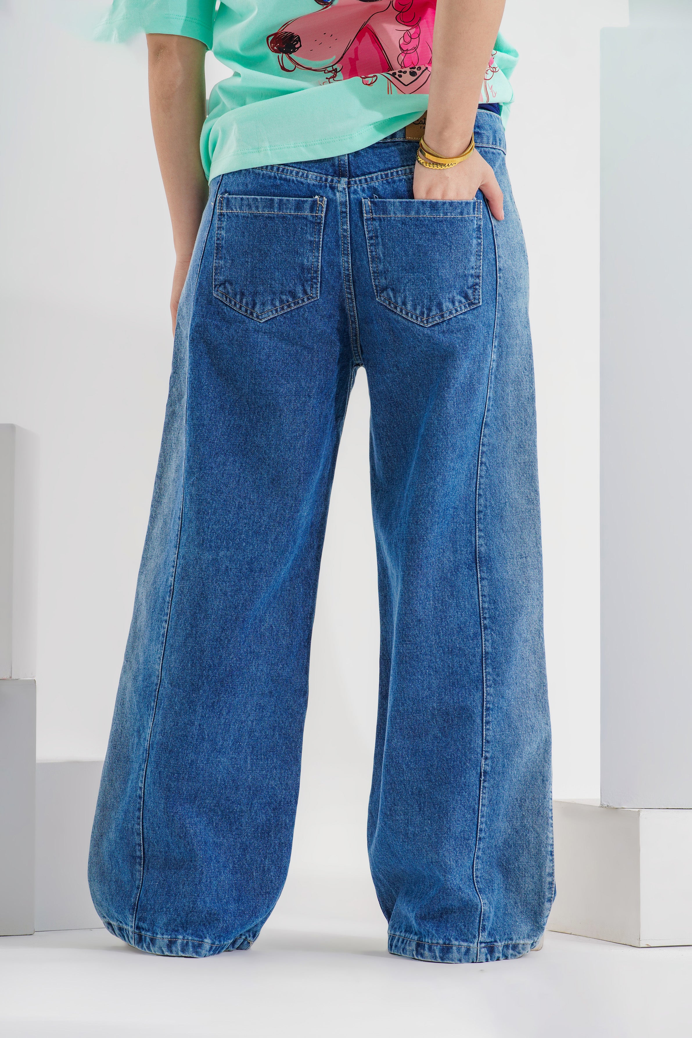 Wide Leg Denim Jeans