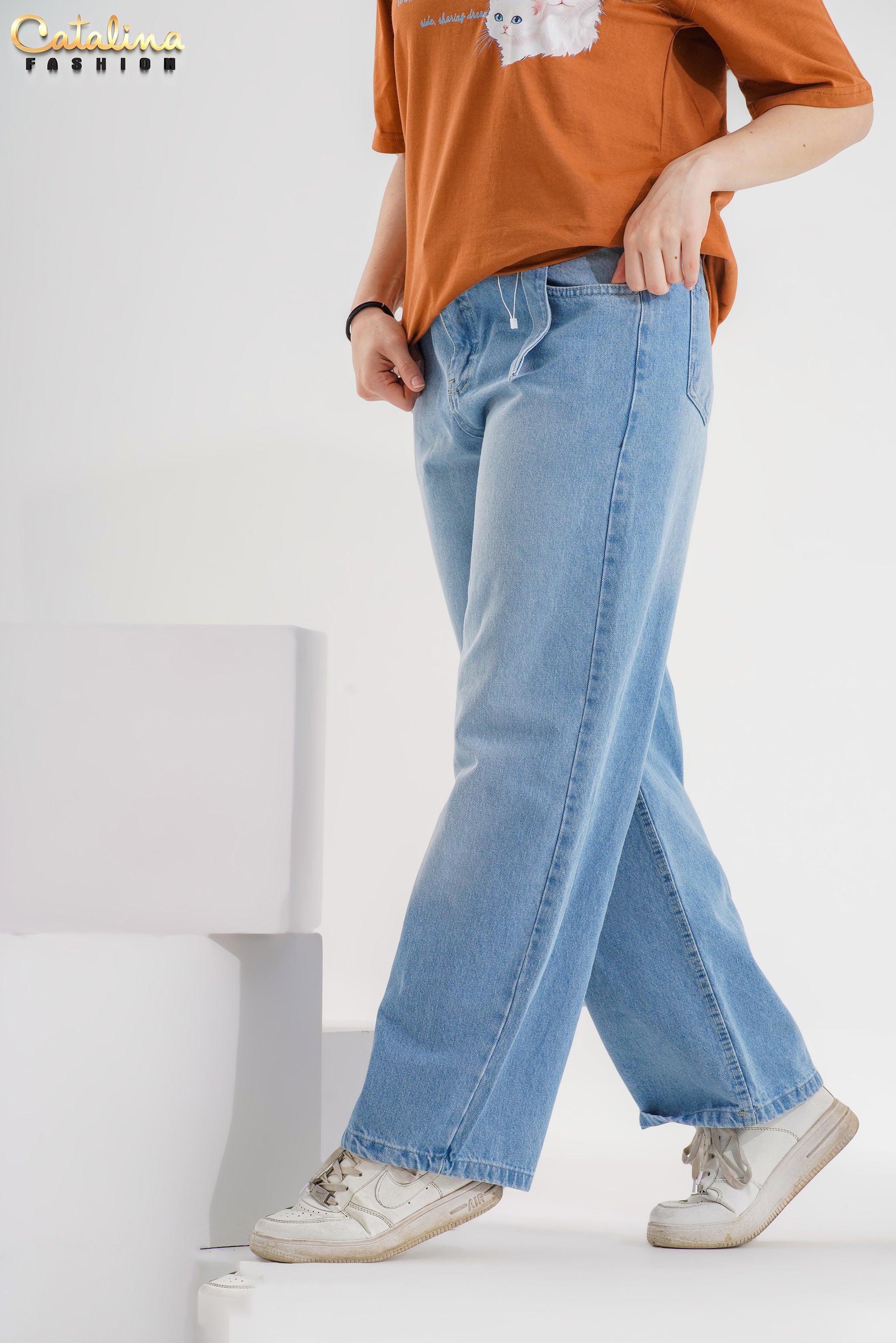 Wide Leg Denim Jeans