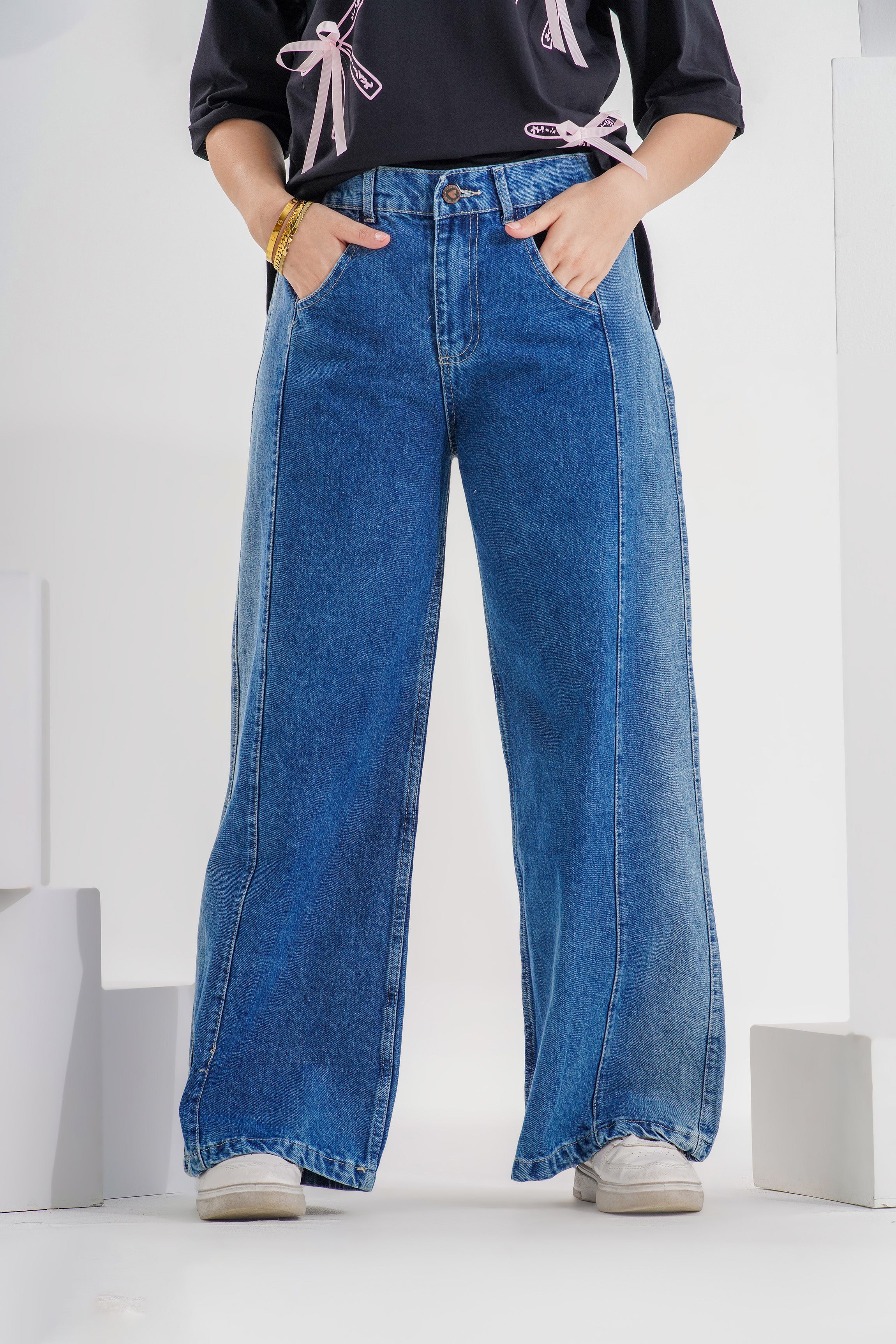 Wide Leg Denim Jeans