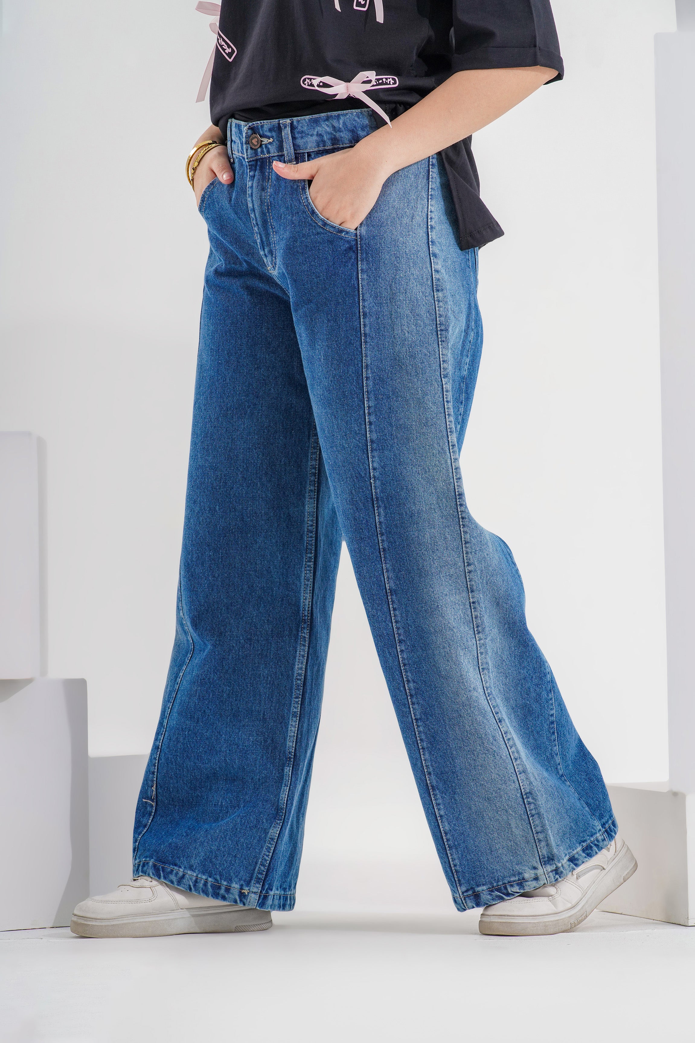 Wide Leg Denim Jeans