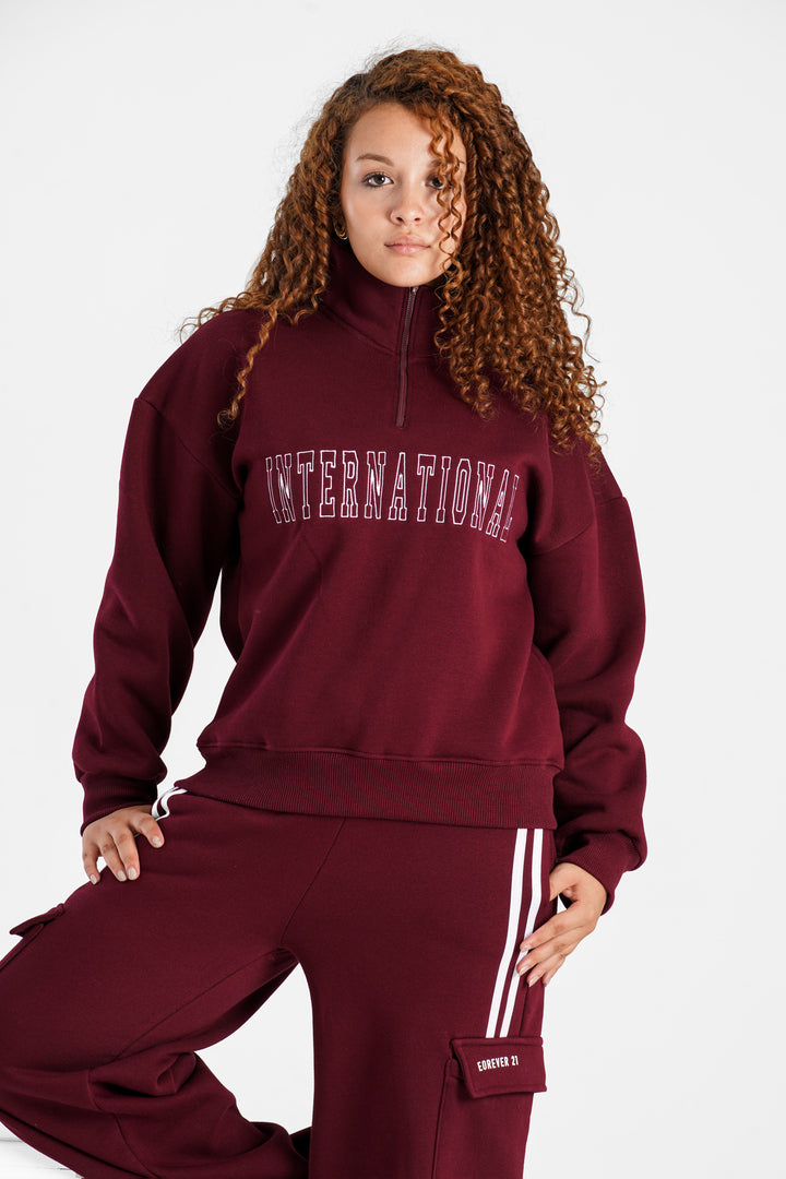 Hoodie Oversize Quarter Zipper