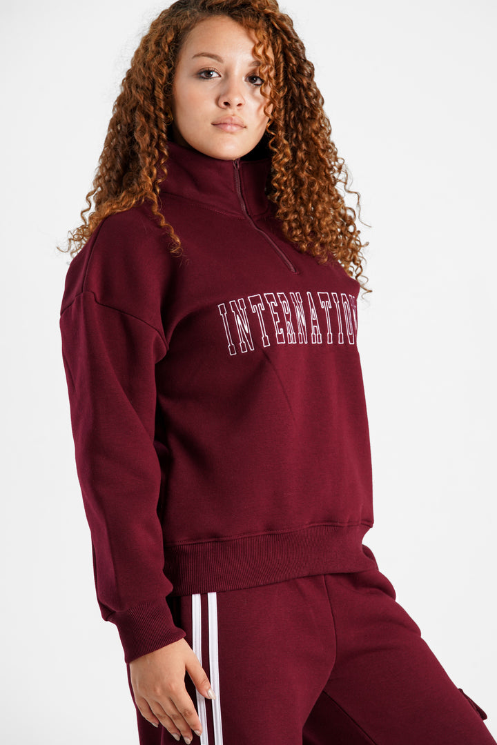 Hoodie Oversize Quarter Zipper