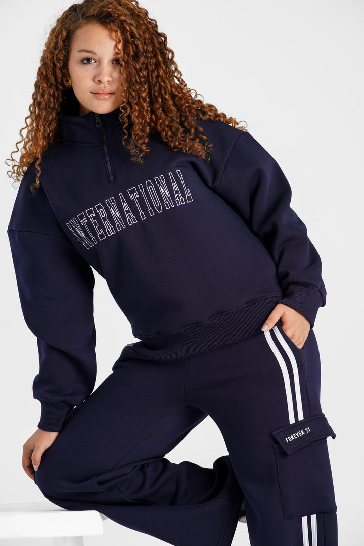 Hoodie Oversize Quarter Zipper