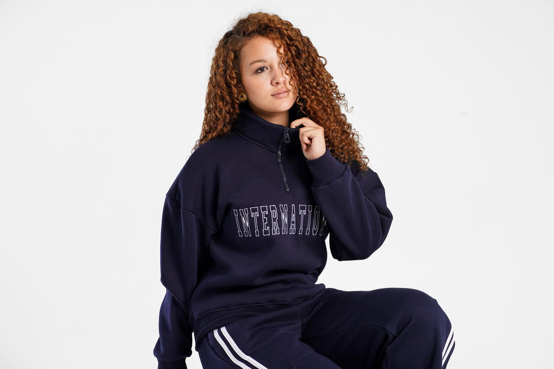 Hoodie Oversize Quarter Zipper