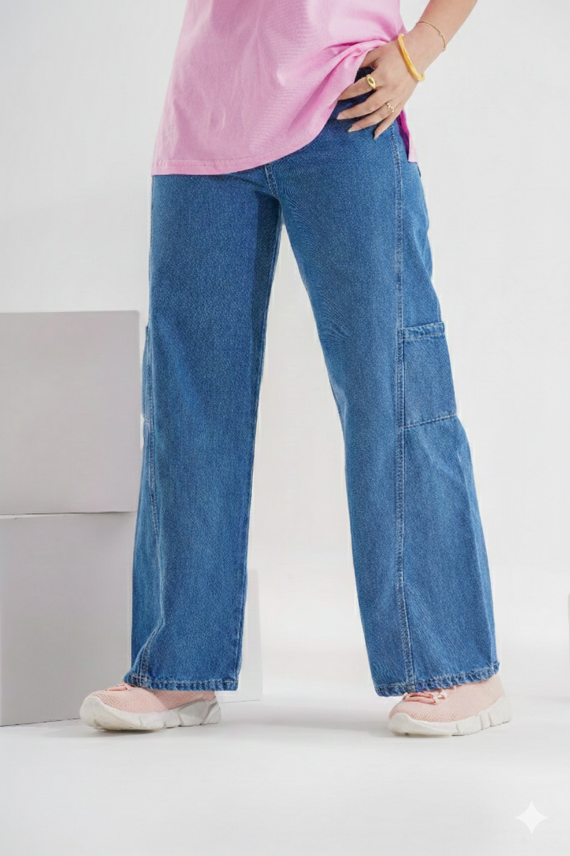Wide Leg Denim Jeans
