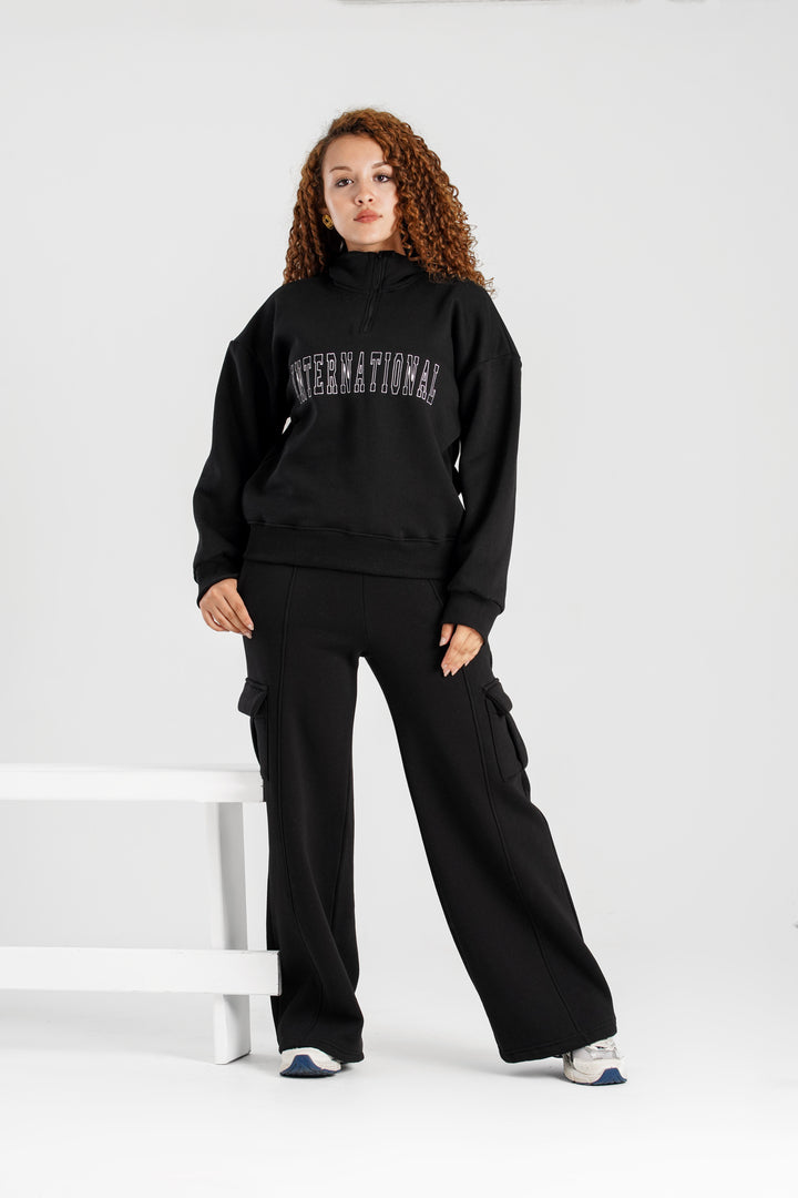 Hoodie Oversize Quarter Zipper