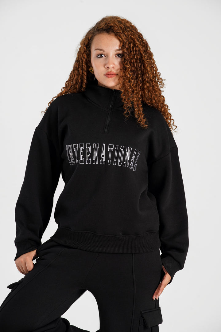 Hoodie Oversize Quarter Zipper