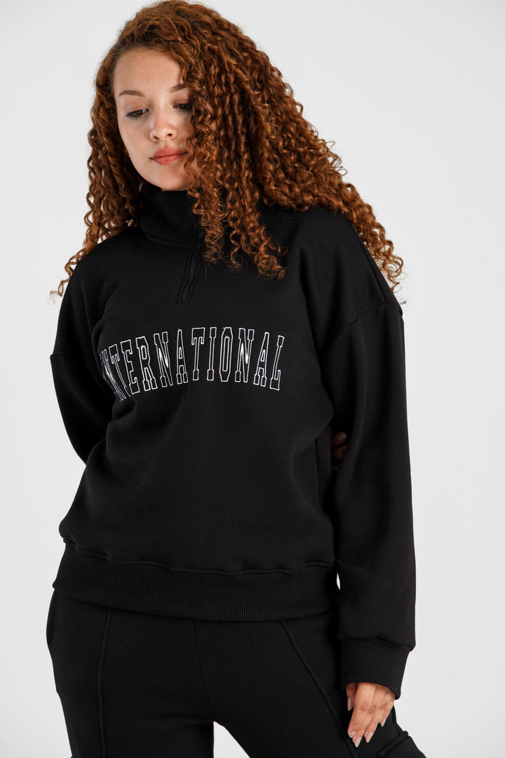 Hoodie Oversize Quarter Zipper