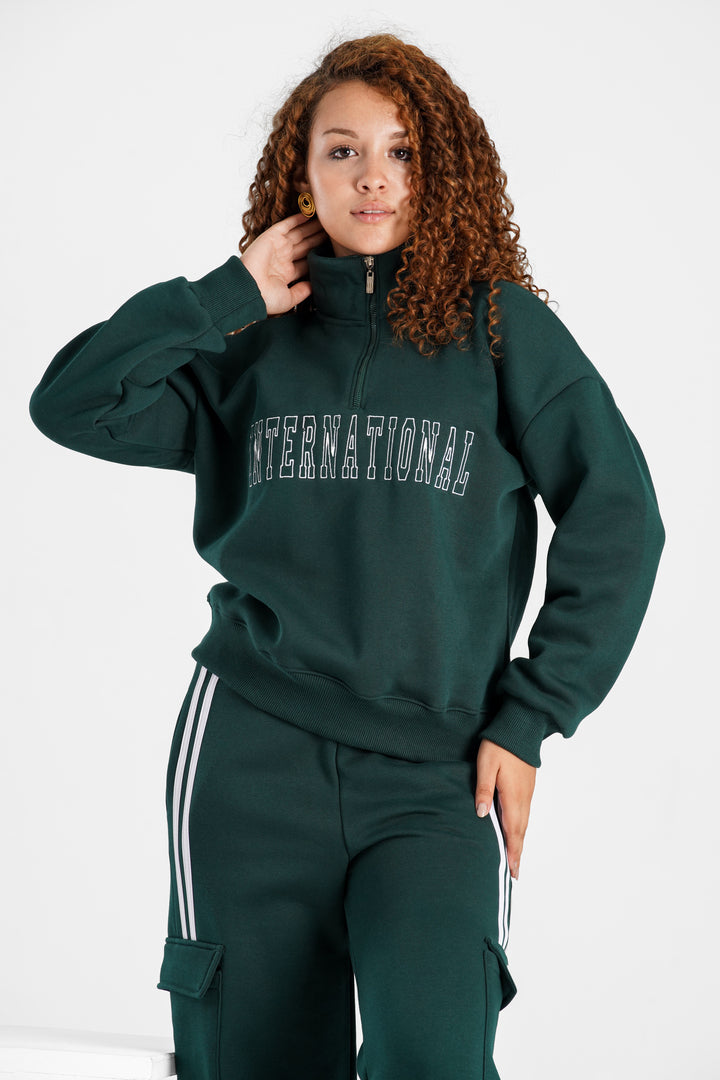 Hoodie Oversize Quarter Zipper