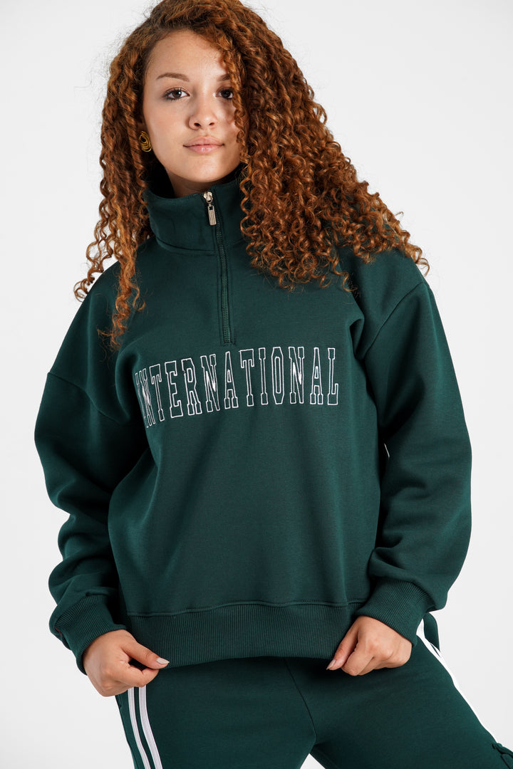 Hoodie Oversize Quarter Zipper